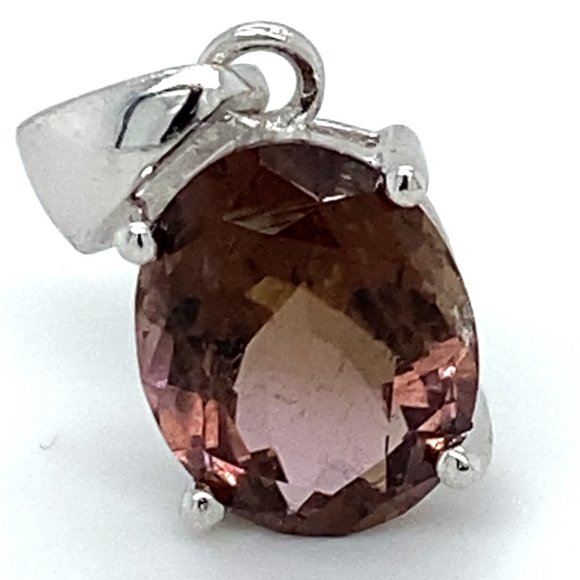 Tourmaline 3.20ct Platinum Solid Silver Pendant - Picture 3 of 6